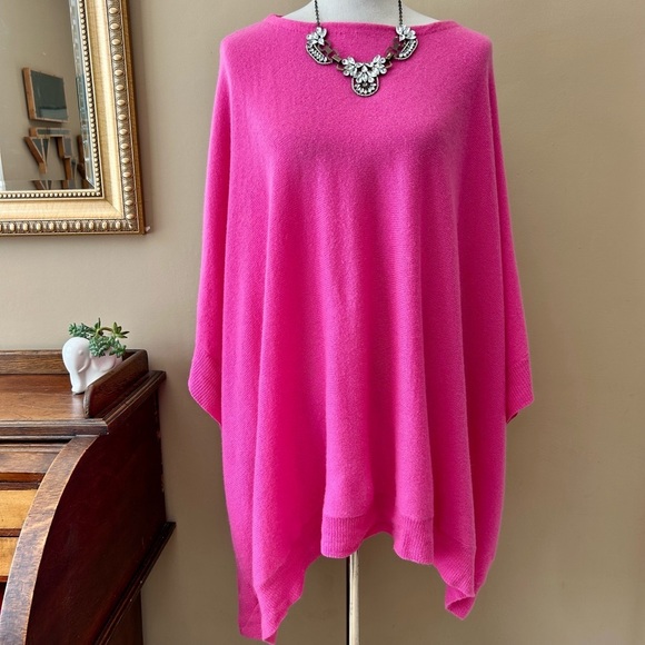 Ralph Lauren Pink Cashmere Poncho Cape Sweater Italian Yarn Size M / L - Picture 1 of 7